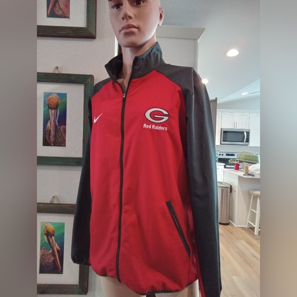Nike Other - Nike Georgia Red Raiders Men's Size M Dri-Fit Zippered Jacket Red And Black